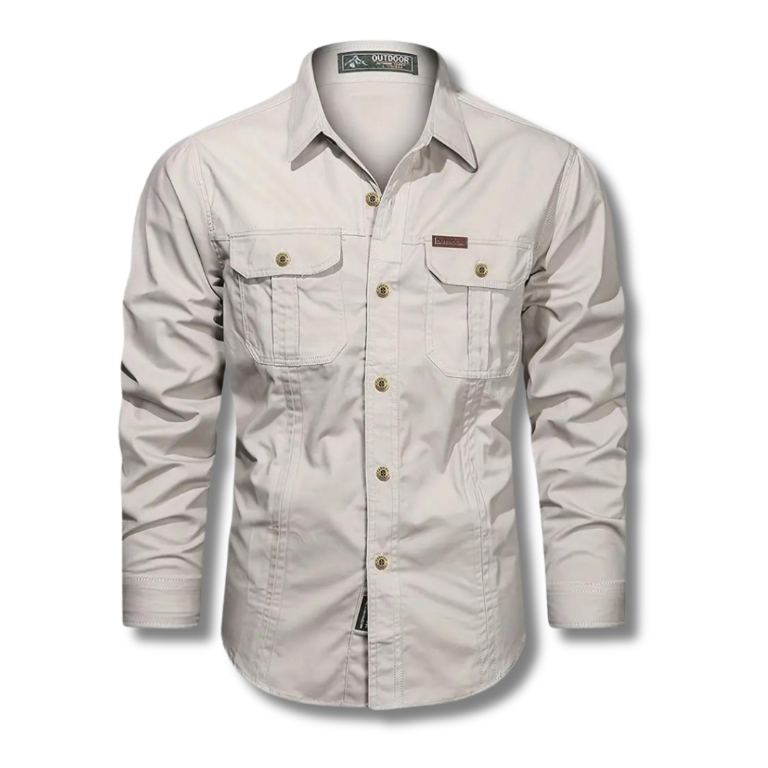 Men's Canvas Utility Shirt | Dual Chest Pockets & Rugged Cotton | Workwear-Inspired Style