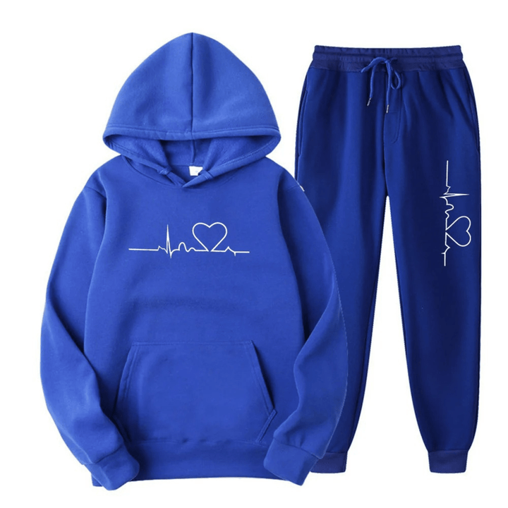 Relaxed Heartbeat Hoodie & Jogger Set | Soft Cotton Blend | Everyday Comfort