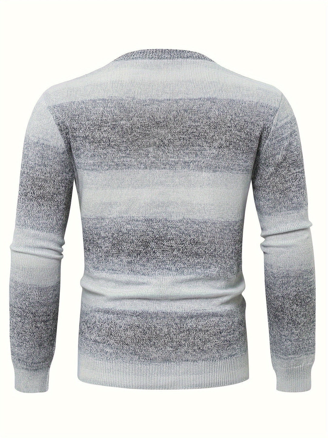 Men’s Gradient Knit Crewneck Sweater | Lightweight Ombre Pullover | Casual Fall Layer