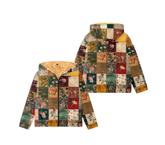 Men’s Sherpa-Lined Hoodie Jacket | Patterned Outerwear | Warm Zip-Up