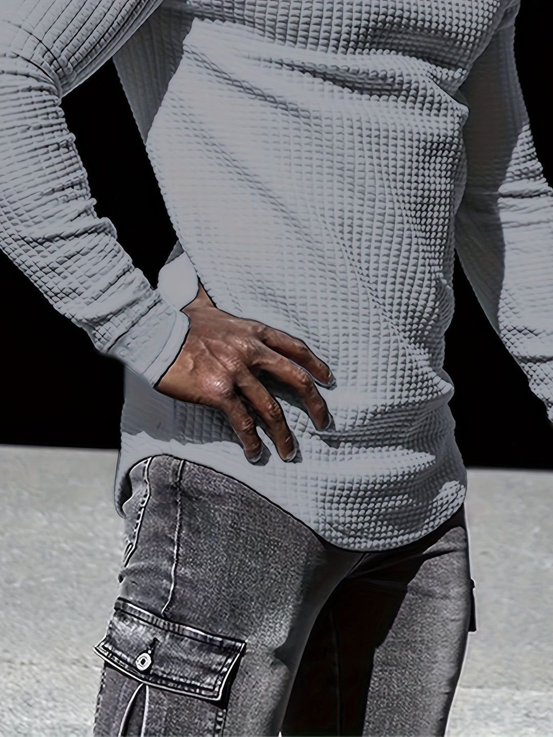 Men’s Athletic Half-Zip Pullover | Lightweight Stretch Waffle Knit | Slim Fit Training Top