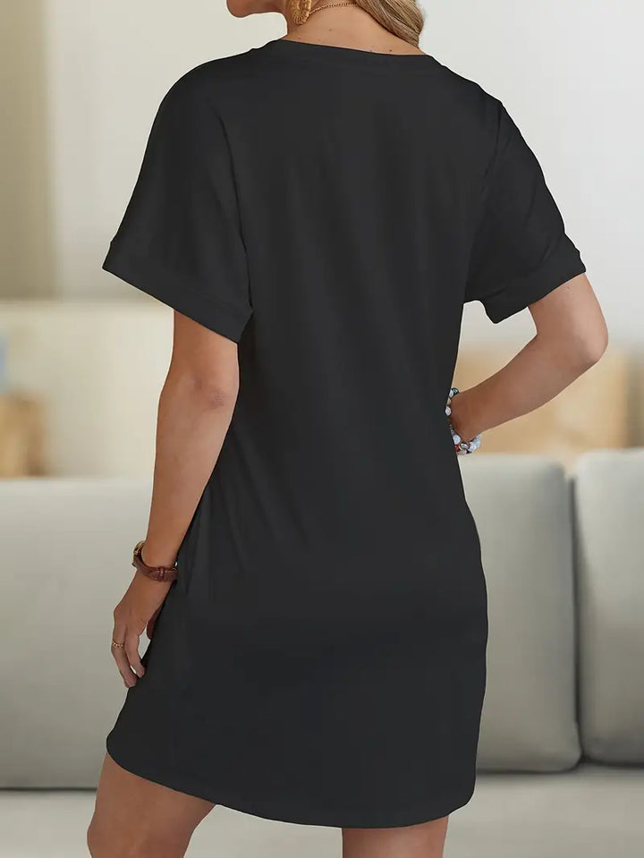 Milia - Graphic Hearts Casual Dress - Cool Elegance &amp; Absolute Comfort