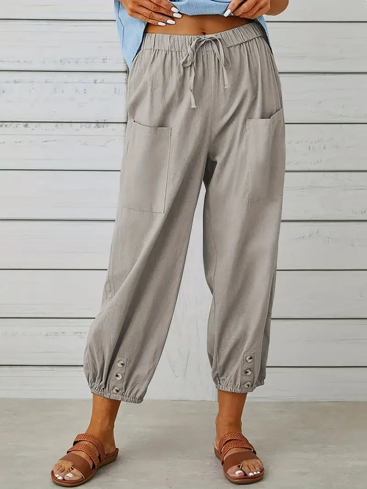 Women's Cropped Jogger Pants | Lightweight Elastic Waist | Casual Summer Lounge Pants