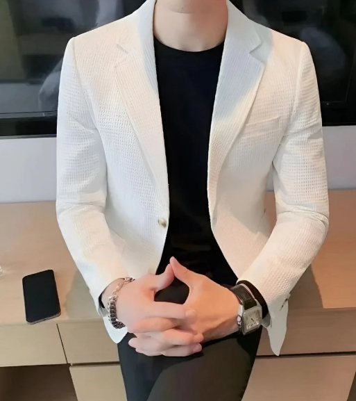 Men’s Textured Knit Blazer | Slim Fit | Smart Casual Workwear Canada