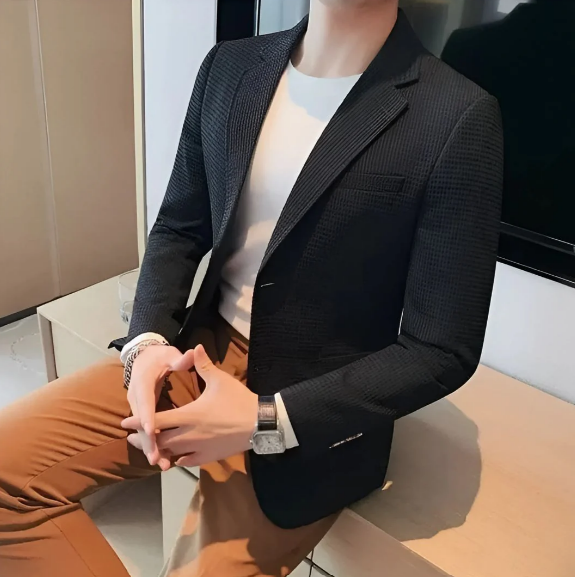 Men’s Textured Knit Blazer | Slim Fit | Smart Casual Workwear Canada