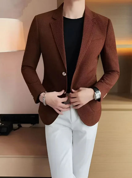 Men’s Textured Knit Blazer | Slim Fit | Smart Casual Workwear Canada