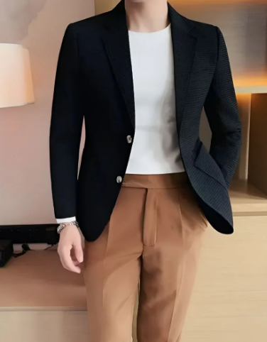 Men’s Textured Knit Blazer | Slim Fit | Smart Casual Workwear Canada