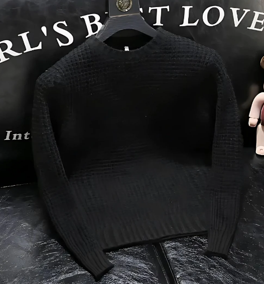 Men’s Textured Knit Crewneck Sweater | Midweight Casual Pullover | Fall Layer Canada