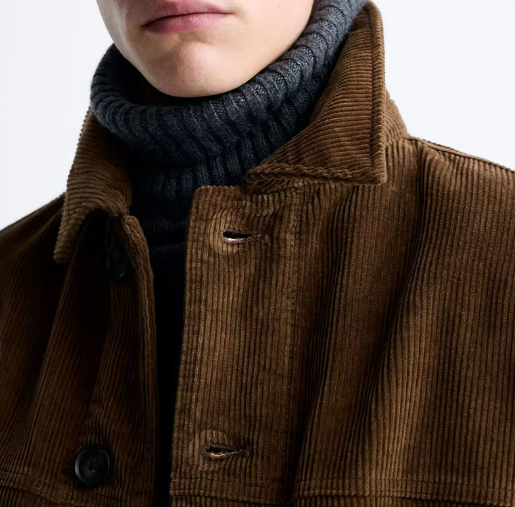 Corduroy Overshirt Jacket | Boxy Fit | Button-Front Design