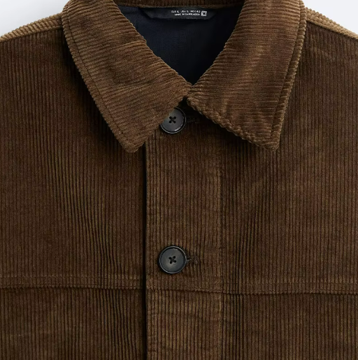 Corduroy Overshirt Jacket | Boxy Fit | Button-Front Design