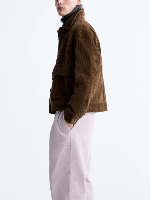 Corduroy Overshirt Jacket | Boxy Fit | Button-Front Design