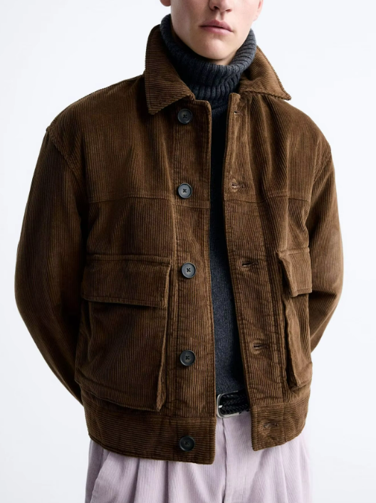 Corduroy Overshirt Jacket | Boxy Fit | Button-Front Design