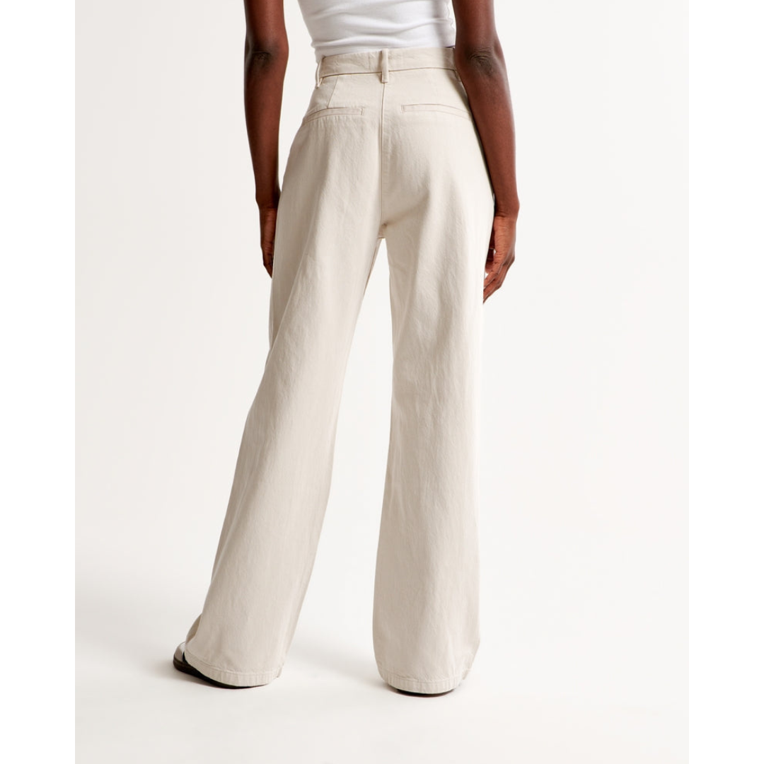 Wide-Leg Pleated Trousers | High-Rise Tailored Fit | Spring Workwear