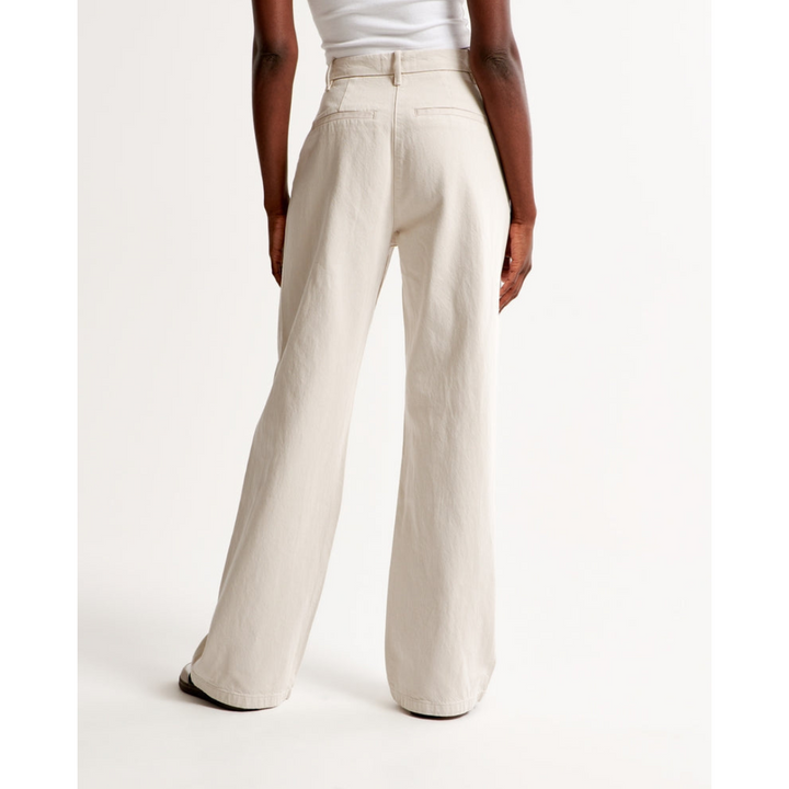 Wide-Leg Pleated Trousers | High-Rise Tailored Fit | Spring Workwear