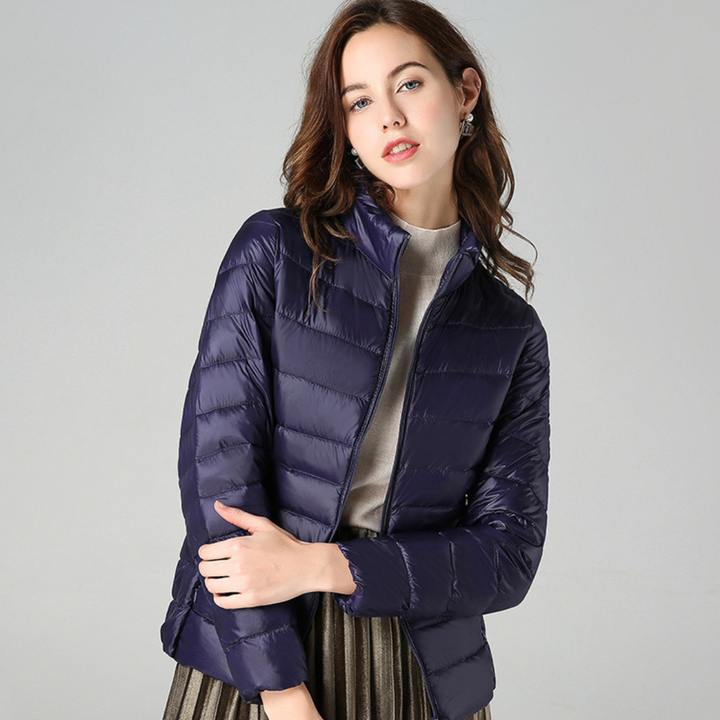 Rhoselle - Ultralight Down Jacket with Sophisticated Pleats