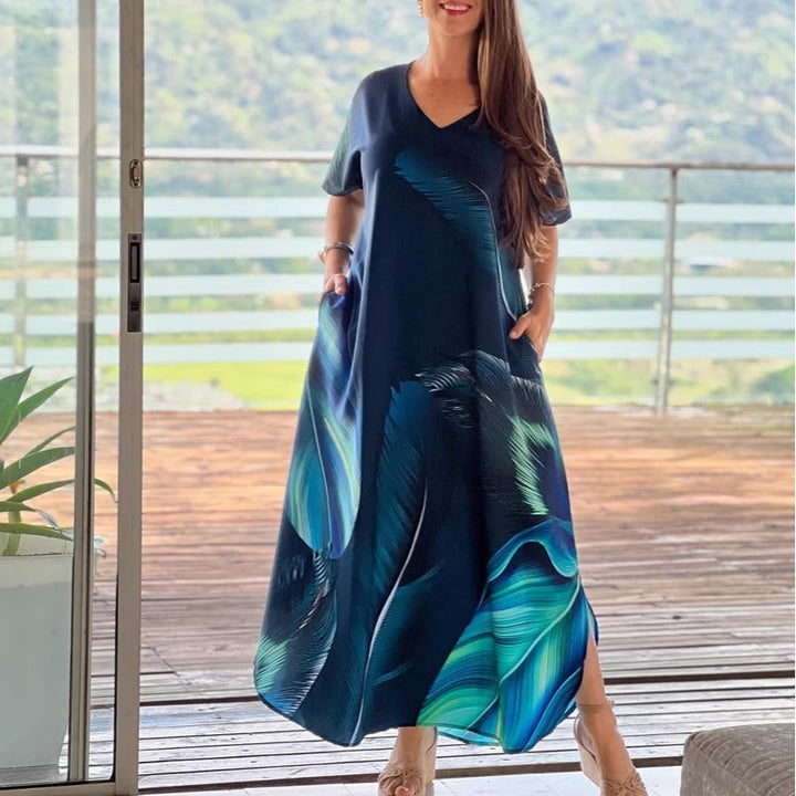 Robe décontractée imprimée à manches courtes Tirena 