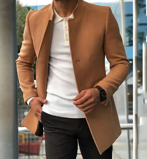 Men’s Slim Open Blazer | Collarless Suit Jacket for Casual & Formal Styling