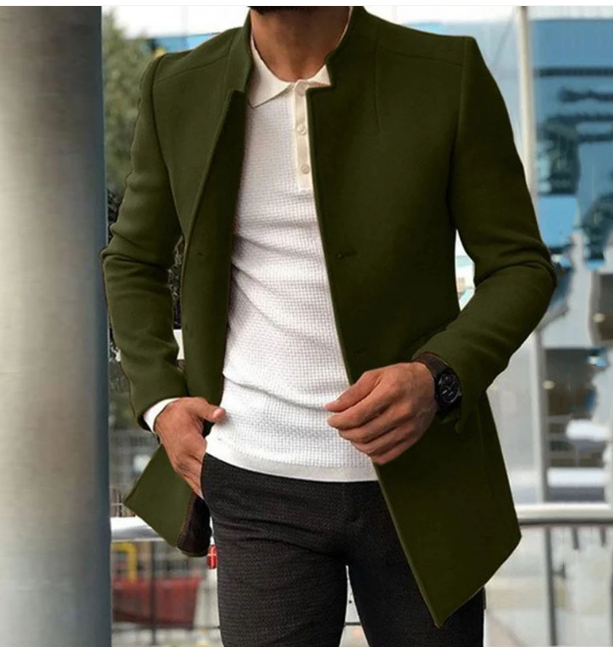 Men’s Slim Open Blazer | Collarless Suit Jacket for Casual & Formal Styling