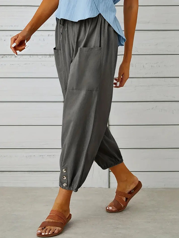 Women's Cropped Jogger Pants | Lightweight Elastic Waist | Casual Summer Lounge Pants