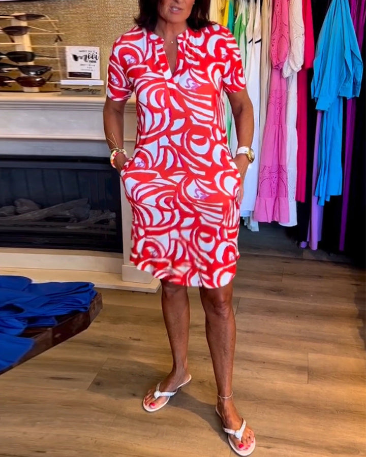 Mira - Printed V-neck dress