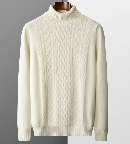 Men’s Textured Knit Mock Neck Sweater | Soft Wool Blend | Everyday Layer