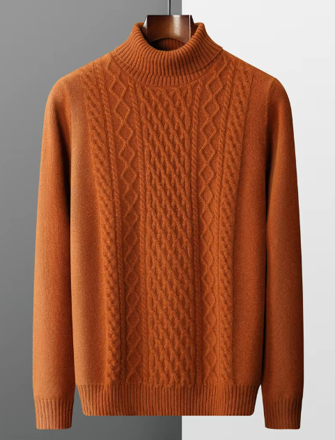 Men’s Textured Knit Mock Neck Sweater | Soft Wool Blend | Everyday Layer