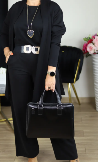 Erisandra™ - Elegant 3-piece set with long cardigan, top and pants