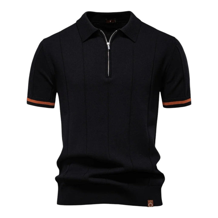 Knit Polo Shirt with Quarter Zip | Modern Casual Fit | Lightweight Comfort