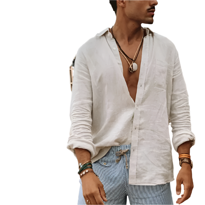 Men’s Linen-Cotton Relaxed Shirt | Lightweight Button-Up for Everyday Wear