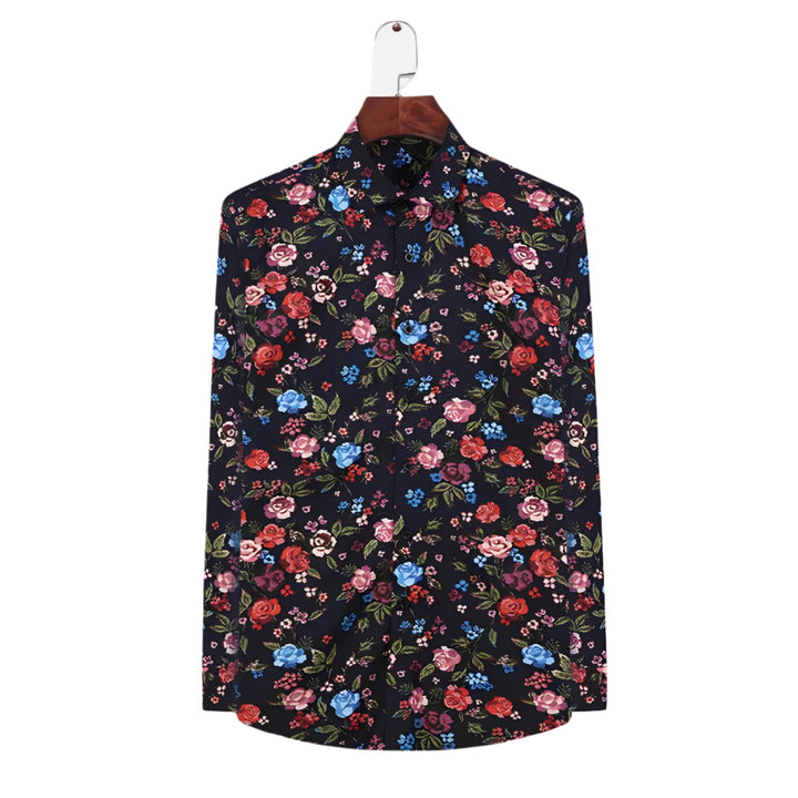 Men’s Floral Print Shirt | Long Sleeve | Lightweight Casual Button-Up