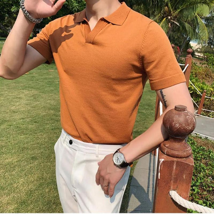 Men's Slim Polo Shirt | Stretch Knit | Casual Summer Essential