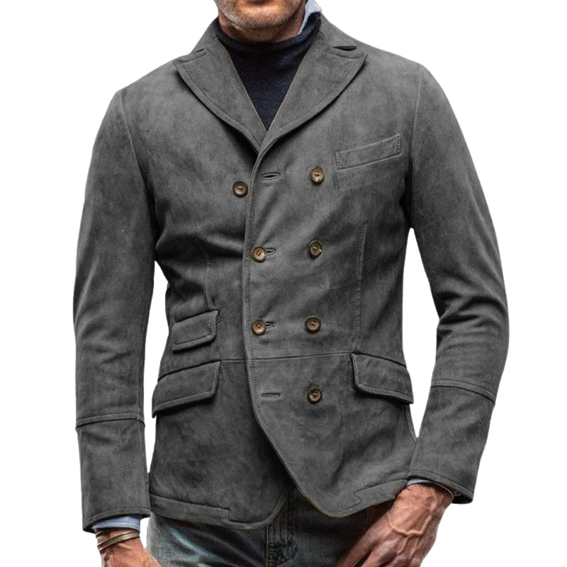 Men's Double-Breasted Suede Blazer | Structured Fall Jacket | Smart-Casual Outerwear Canada