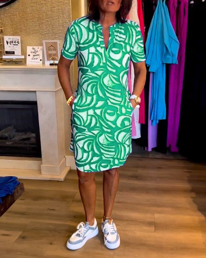 Mira - Printed V-neck dress