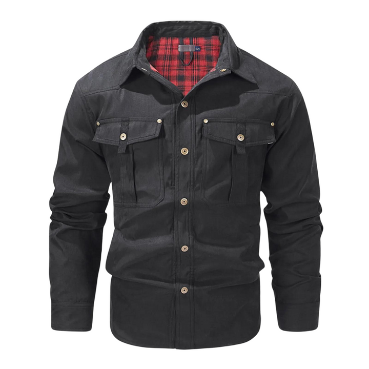 Men's Flannel-Lined Work Shirt | Heavy Cotton Twill | Fall Outerwear Layer