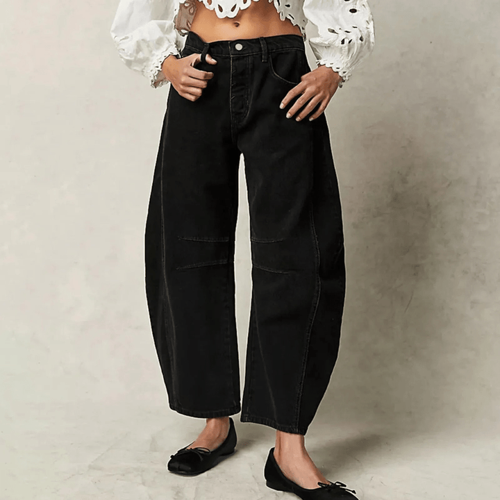 Wide-Leg Utility Jeans | Relaxed Fit | High-Rise Cotton Denim