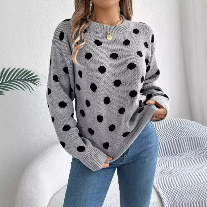 Maud - Elegant and Comfortable Polka Dot Knitted Sweater