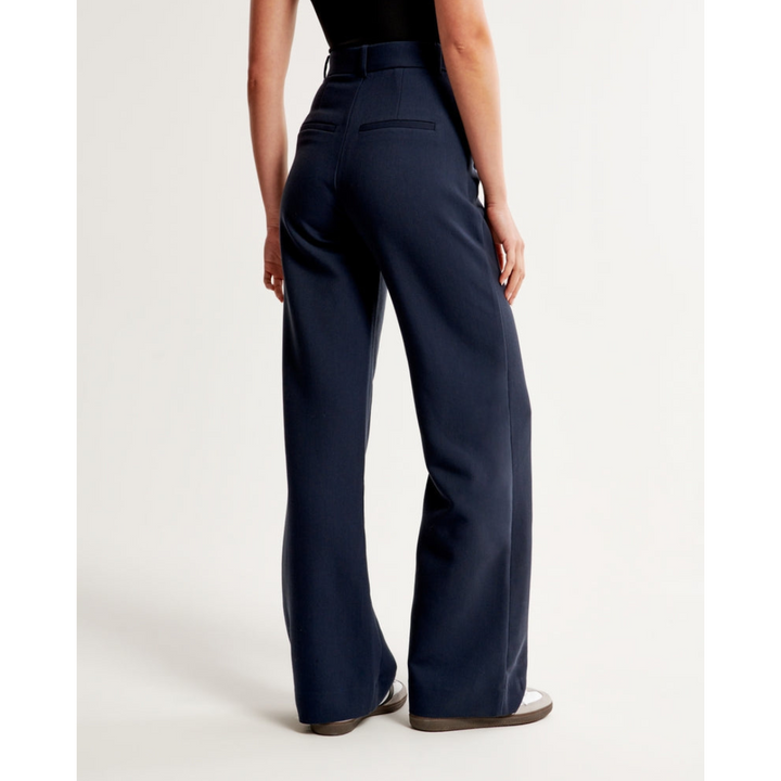 Wide-Leg Pleated Trousers | High-Rise Tailored Fit | Spring Workwear