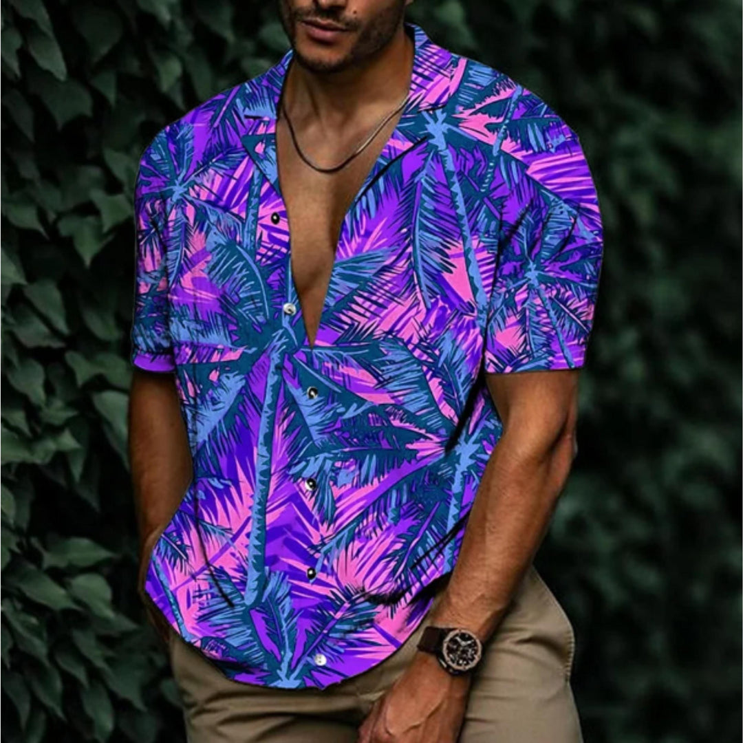 Men’s Hawaiian Shirt | Flamingo Print | Short Sleeve Summer Top
