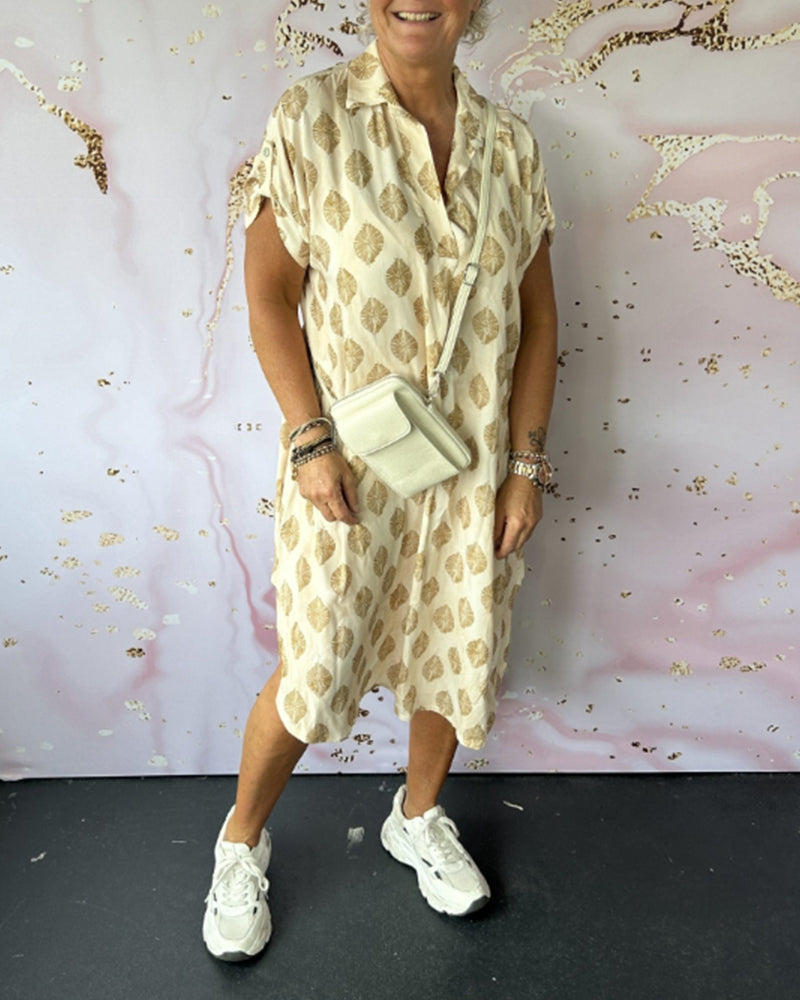 Davina - Loose Fit Short Sleeve Shirt Dress