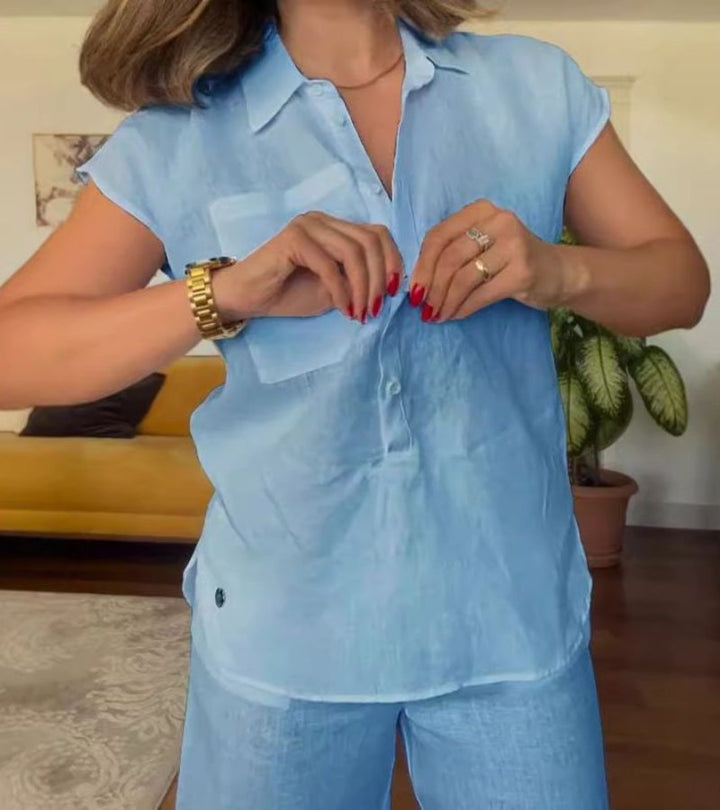 Delina - Two-Piece Cotton and Linen Set for a Fresh and Elegant Summer