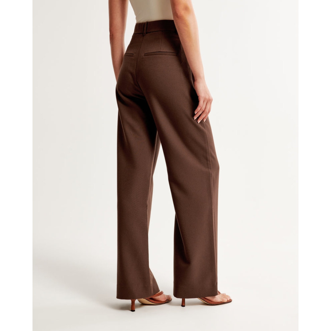 Wide-Leg Pleated Trousers | High-Rise Tailored Fit | Spring Workwear