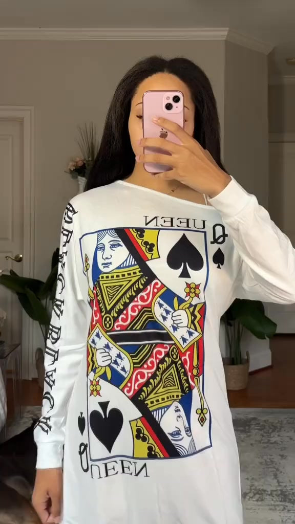 Evarine - Dropped Shoulder Dress with Map Print