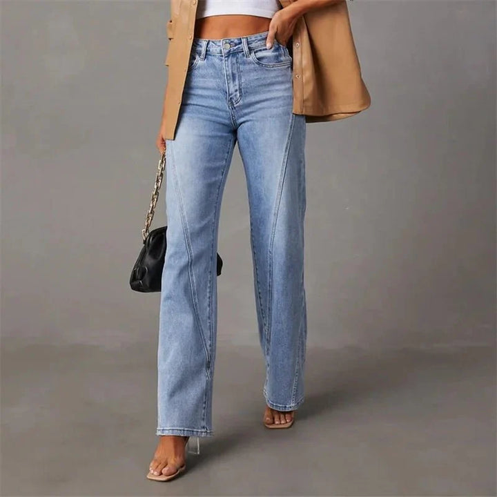 High-Waisted Wide-Leg Jeans | Seam Detail | Vintage Light Wash