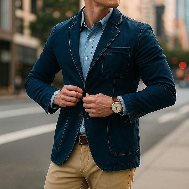 Veste blazer en velours côtelé pour homme | Coupe structurée élégante décontractée | Idéale pour le bureau en automne