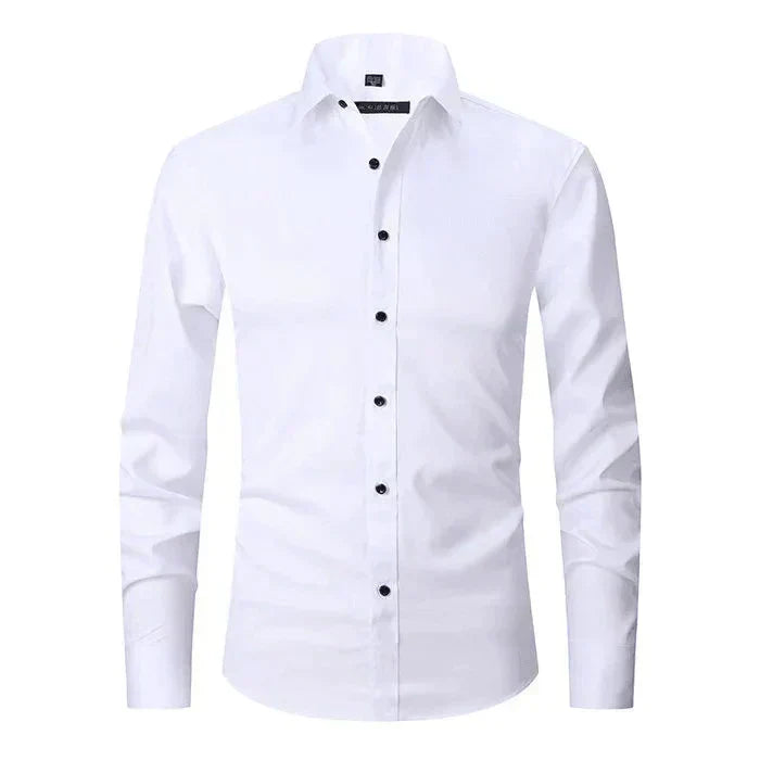 Slim Fit Dress Shirt | Button-Down Stretch Cotton | Office & Formal Essential