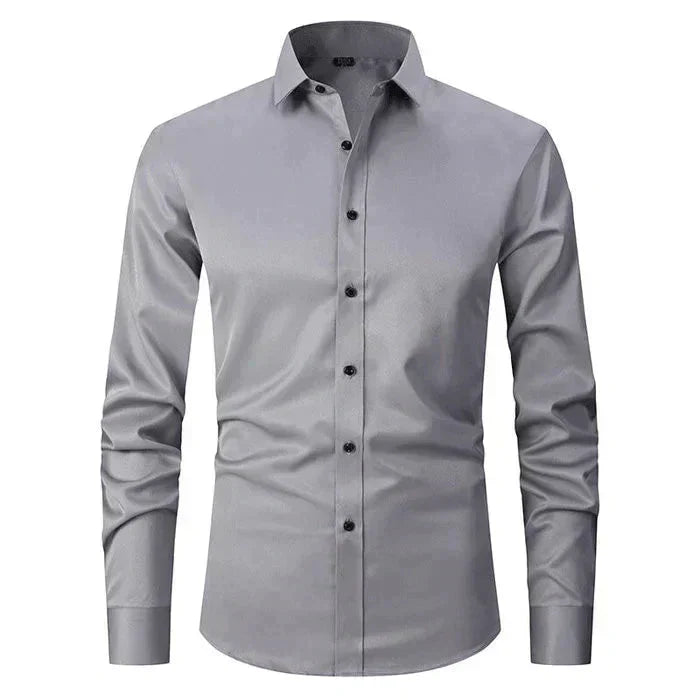 Slim Fit Dress Shirt | Button-Down Stretch Cotton | Office & Formal Essential