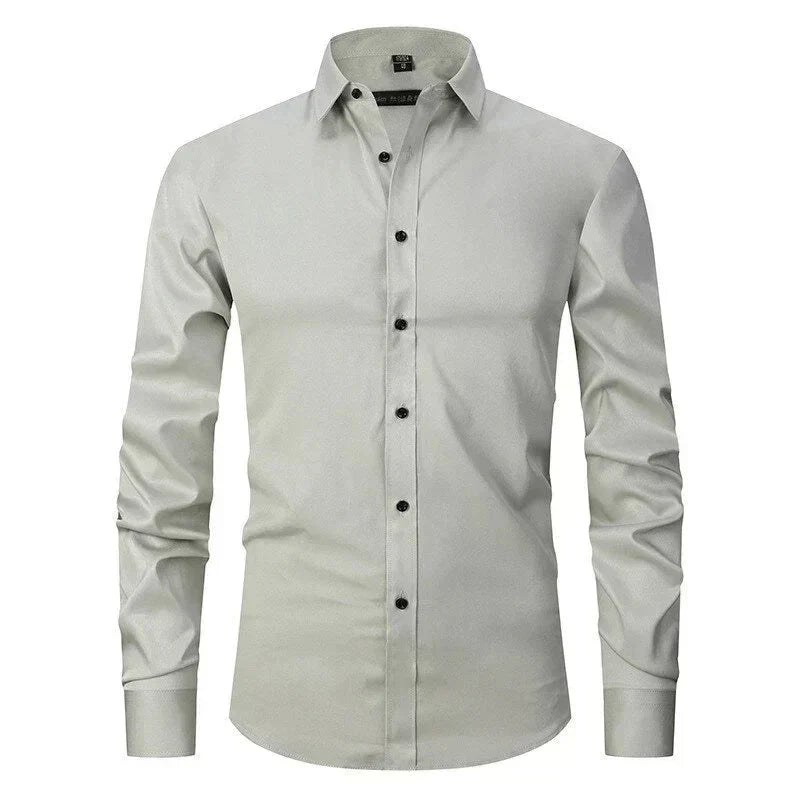 Slim Fit Dress Shirt | Button-Down Stretch Cotton | Office & Formal Essential