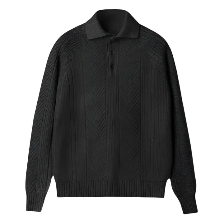 Men’s Quarter-Zip Cable Knit Sweater | Structured Wool Blend | Transitional Layer