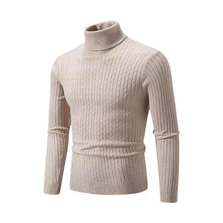Men’s Ribbed Turtleneck Pullover | Slim Fit Knit | Everyday Winter Essential