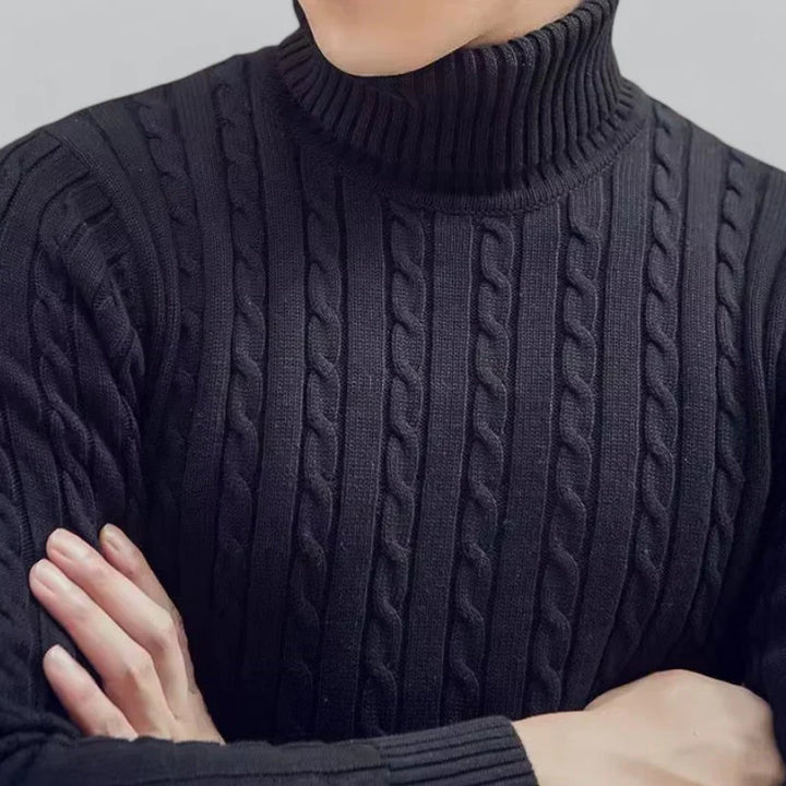 Men’s Ribbed Turtleneck Pullover | Slim Fit Knit | Everyday Winter Essential